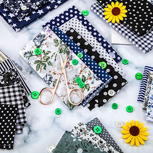 42 Sheets Cotton Quilting Fabric Floral Dot Stripe Star Fabric Squ...
