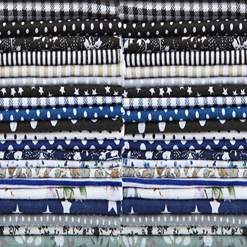 42 Sheets Cotton Quilting Fabric Floral Dot Stripe Star Fabric Squ...