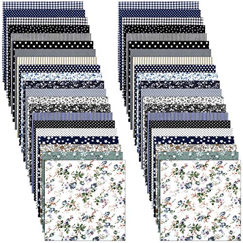 42 Sheets Cotton Quilting Fabric Floral Dot Stripe Star Fabric Squ...