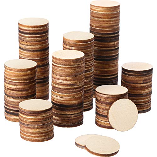 Boao 1 Inch Unfinished Wood Slices Round Disc Circle Wood Pieces W...