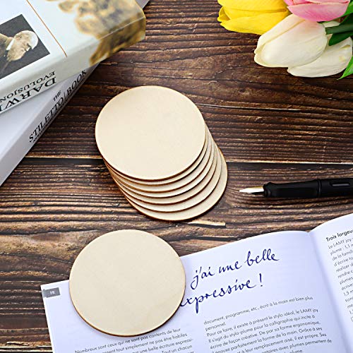 Boao Unfinished Wood Circle Round Wood Pieces Blank Round Ornament...