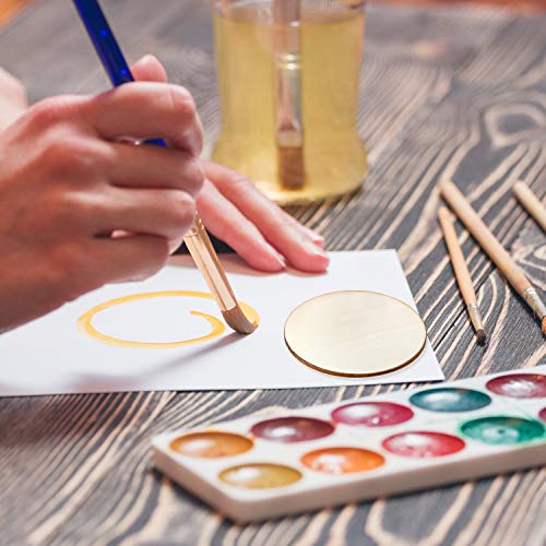 Boao Unfinished Wood Circle Round Wood Pieces Blank Round Ornament...