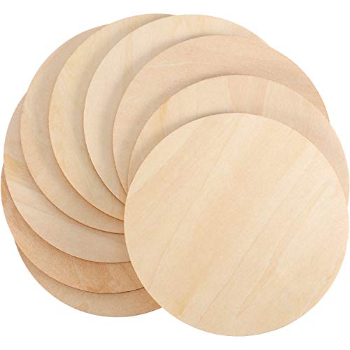 Boao Unfinished Wood Circle Round Wood Pieces Blank Round Ornament...