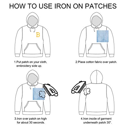 Iron on Letter Patches, Alphabet Applique Patches or Sew on Appliq...
