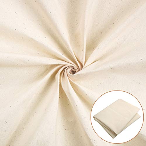Muslin Fabric 63 Inch Wide Natural Cotton Fabric Unbleached Stitch...