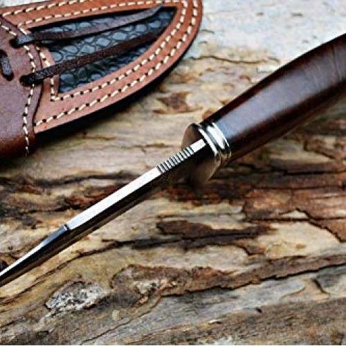 Bobcat Knives Custom Handmade Hunting Knife Bear Hunter Damascus S...