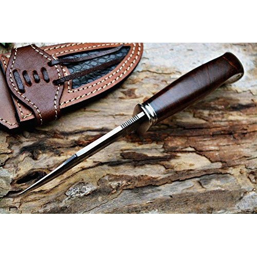 Bobcat Knives Custom Handmade Hunting Knife Bear Hunter Damascus S...