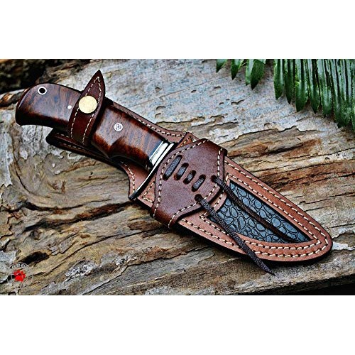 Bobcat Knives Custom Handmade Hunting Knife Bear Hunter Damascus S...