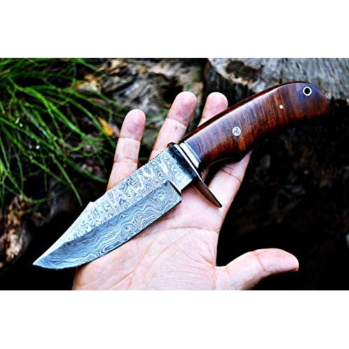 Bobcat Knives Custom Handmade Hunting Knife Bear Hunter Damascus S...