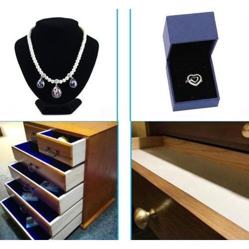 Self Adhesive Velvet Flock Liner Jewelry Drawer Craft Fabric Uphol...