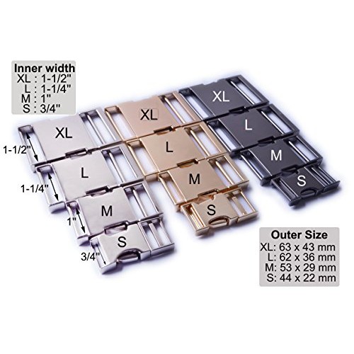 Bobeey 2pcs 1 1/2 Flat Metal Side Release Buckle For Purses makin...