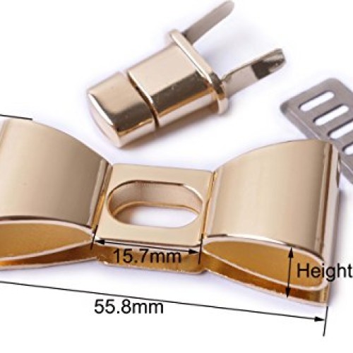 Bobeey 2sets 55x23mm Classy Light Gold Bowknot Purses Locks Clutch...