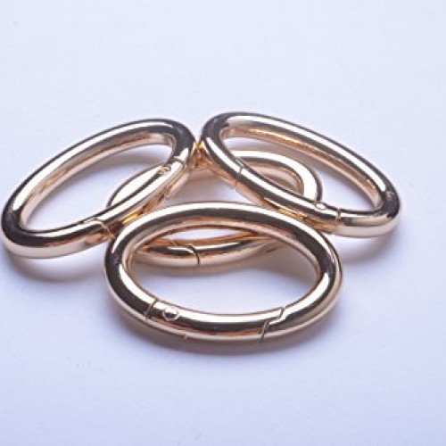 Bobeey 4pcs 37x19mm Spring Oval Rings,Gold Oval Carabiner Snap Cli...
