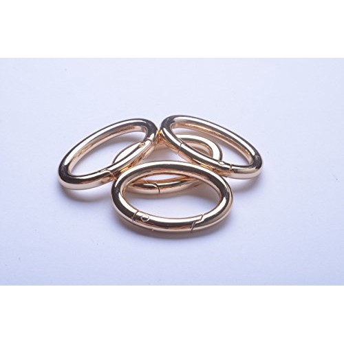 Bobeey 4pcs 37x19mm Spring Oval Rings,Gold Oval Carabiner Snap Cli...