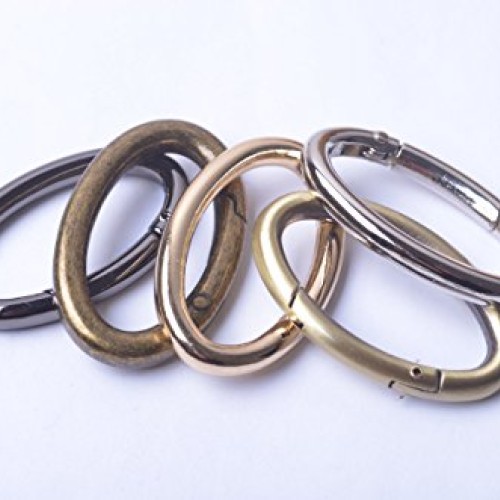 Bobeey 4pcs 37x19mm Spring Oval Rings,Gold Oval Carabiner Snap Cli...