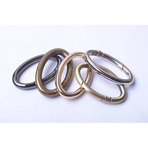Bobeey 4pcs 37x19mm Spring Oval Rings,Gold Oval Carabiner Snap Cli...