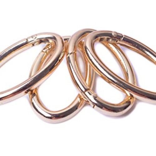 Bobeey 4pcs 37x19mm Spring Oval Rings,Gold Oval Carabiner Snap Cli...