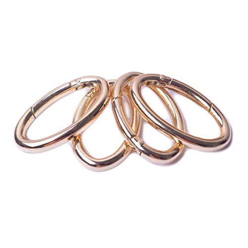 Bobeey 4pcs 37x19mm Spring Oval Rings,Gold Oval Carabiner Snap Cli...