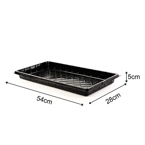 Plant Trays Without Holes-Durable Black Plastic Growing Trays Wit...