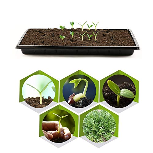 Plant Trays Without Holes-Durable Black Plastic Growing Trays Wit...