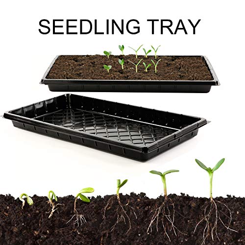 Plant Trays Without Holes-Durable Black Plastic Growing Trays Wit...