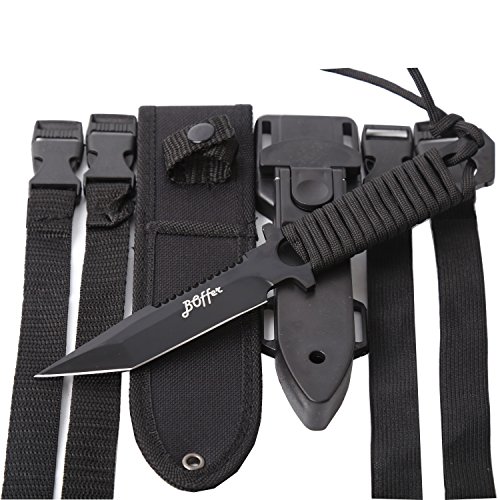 BOffer Scuba Diving Knife,Black Tactical Sharp Blade knives,Divers...