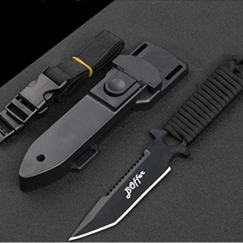 BOffer Scuba Diving Knife,Black Tactical Sharp Blade knives,Divers...