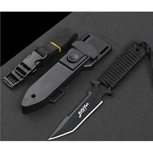 BOffer Scuba Diving Knife,Black Tactical Sharp Blade knives,Divers...