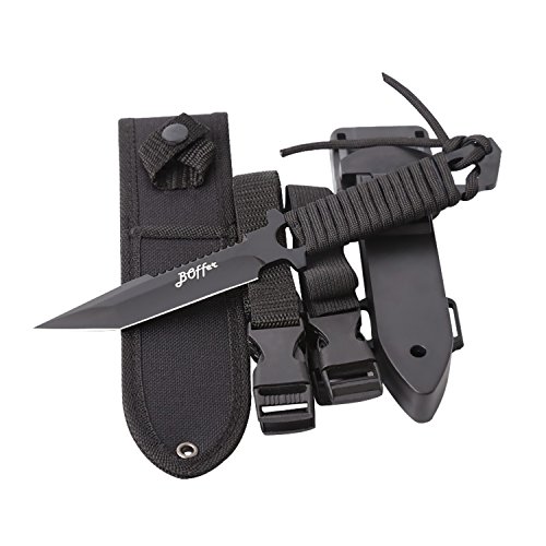 BOffer Scuba Diving Knife,Black Tactical Sharp Blade knives,Divers...