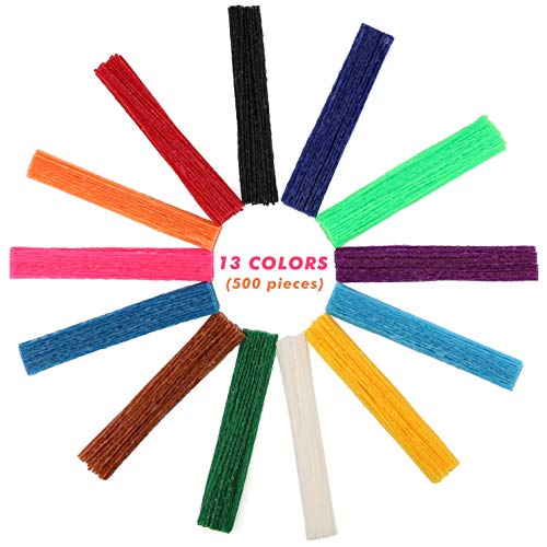 500 Piece Sticky Wax Craft Sticks. Wikki Stix Made of Non-Toxic Ma...