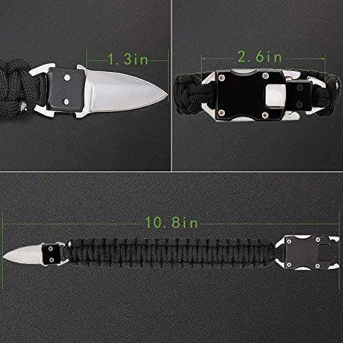 Paracord Survival Bracelet-10.6 in Durable Braided Self Defense Br...