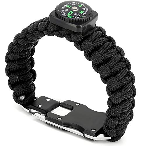 Paracord Survival Bracelet-10.6 in Durable Braided Self Defense Br...