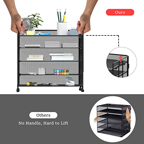 BOHDK Letter Tray Paper Organizer, 5 Tier Desk Organizers Black Me...
