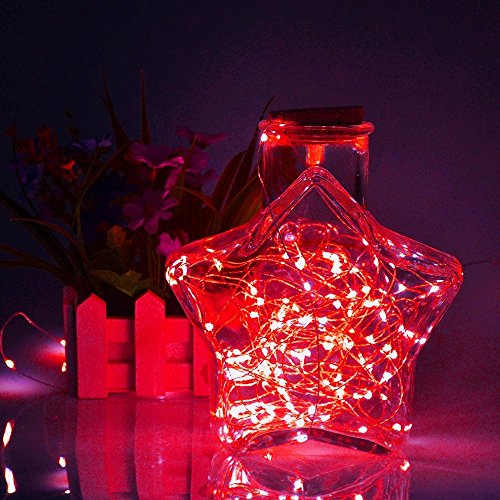 3 Pack,BOLWEO 10ft/3M 30 LEDs Red Battery Operated String Light,Ba...