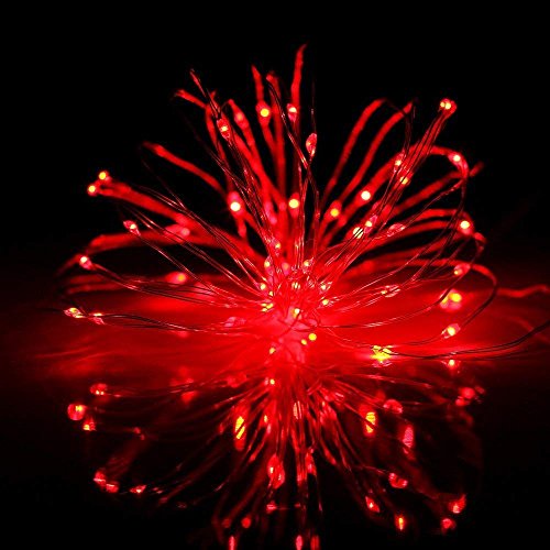 3 Pack,BOLWEO 10ft/3M 30 LEDs Red Battery Operated String Light,Ba...