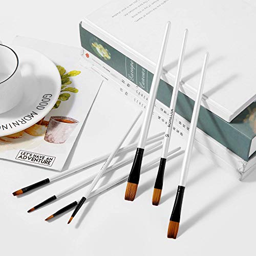 Art Paint Brushes Set, 12 PCS Nylon Professional Flat Paint Brushe...