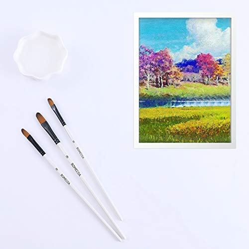 BOMEIJIA Filbert Paint Brushes Set, 12 PCS Artist Brush for Acryli...