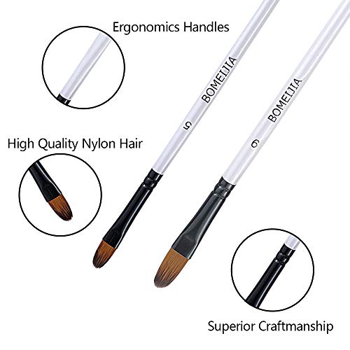 BOMEIJIA Filbert Paint Brushes Set, 12 PCS Artist Brush for Acryli...