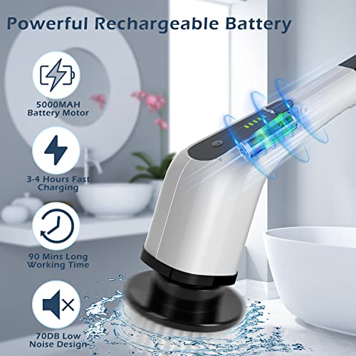 Electric Spin Scrubber, Cordless Cleaning Brush Tub Tile Scrubber ...