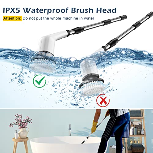 Electric Spin Scrubber, Cordless Cleaning Brush Tub Tile Scrubber ...
