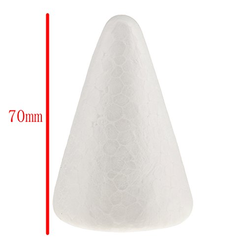 Bonarty 20Pcs 68mm White Cone Shape Styrofoam Foam Craft Polystyre...