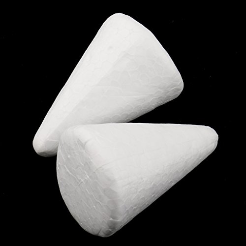 Bonarty 20Pcs 68mm White Cone Shape Styrofoam Foam Craft Polystyre...