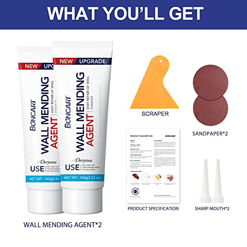 Drywall Repair Kit,2 Pack Wall Mending Agent,Wall Spackle with Scr...