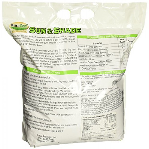 Bonide 60224 Sun and Shade Grass Seed, 7-Pound
