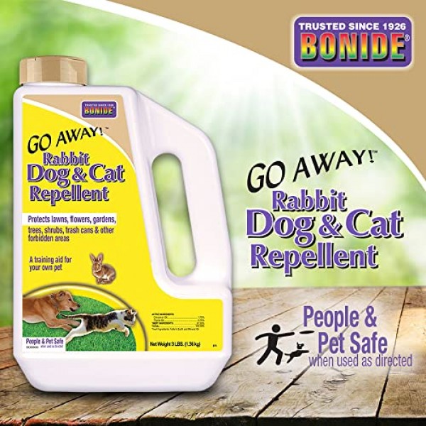 Bonide Go Away! Rabbit, Dog, & Cat Repellent Granules, 3 lbs Ready...