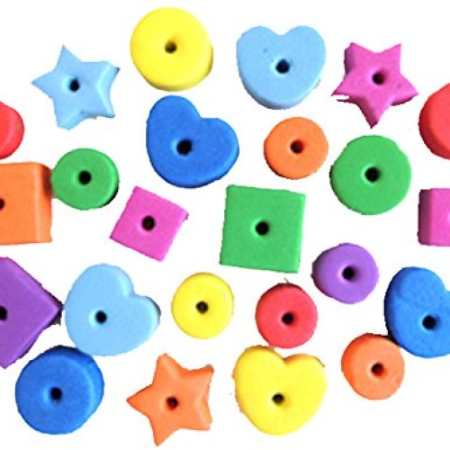 Bonka Bird Toys 1695 Pack of 400 Foam Craft Stringing Lacing Beads...