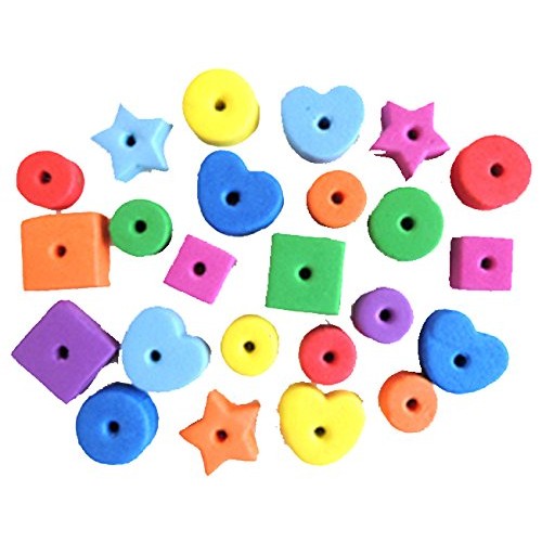 Bonka Bird Toys 1695 Pack of 400 Foam Craft Stringing Lacing Beads...