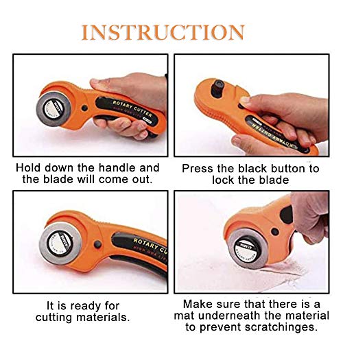BonneXD 6PCS/Set 45mm Round Cutters Sewing Rotary Cloth Guiding Cu...