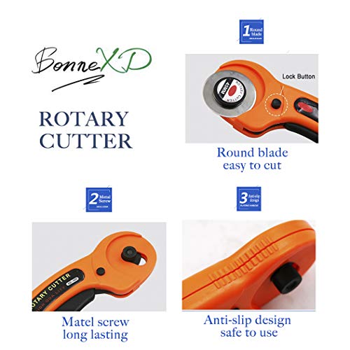BonneXD 6PCS/Set 45mm Round Cutters Sewing Rotary Cloth Guiding Cu...