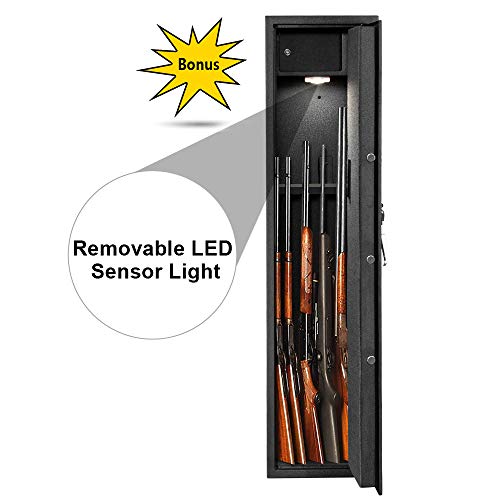 Bonnlo Biometric Rifle Safe Quick Access Safe Large 5 Cabi...